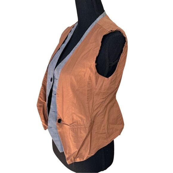 Han Ming Xuan Tan Double Layer Button Down Vest, Grey Layers Attached Sz XXL - Picture 5 of 7